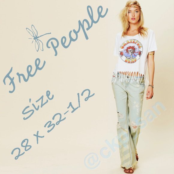NWT Rare Free People American Flag Super Flare Sz 28